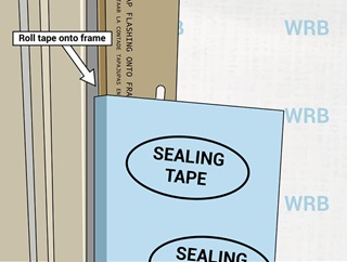 Roll flashing tape illustration