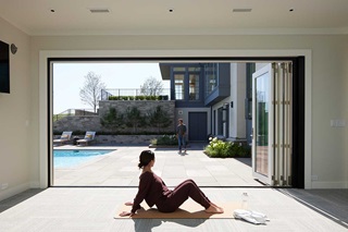 Interior view of home with pool and Marvin Windows and Doors