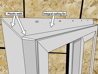 Rendering of Integral Nailing Fin on Marvin Window