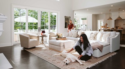 Livingroom with Marvin Elevate Sliding French Door and Essential Direct Glaze Windows