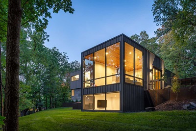 Exterior of home with Marvin Signature Modern Awning Windows and Direct Glaze windows